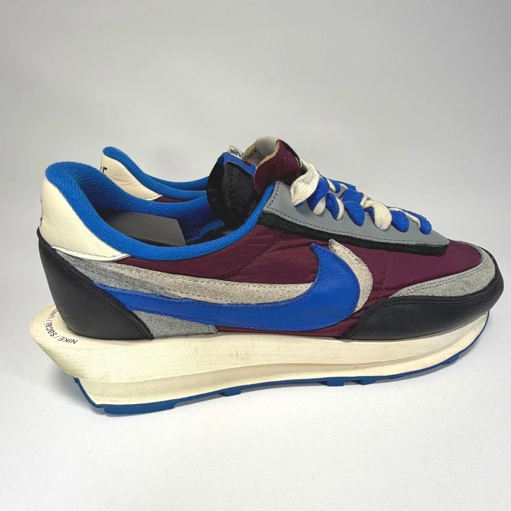 Nike Undercover Sacai LDWaffle Sneakers Men's 12.5 Burgundy Blue DJ4877-600 - Picture 2 of 10